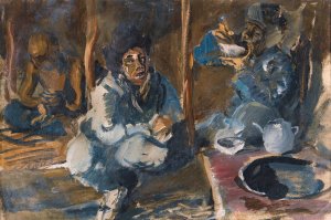 The Interior Of A Kirghiz Tent by Alexander Evgenievich Yakovlev Oil Painting