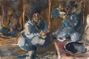 The Interior Of A Kirghiz Tent by Alexander Evgenievich Yakovlev Oil Painting