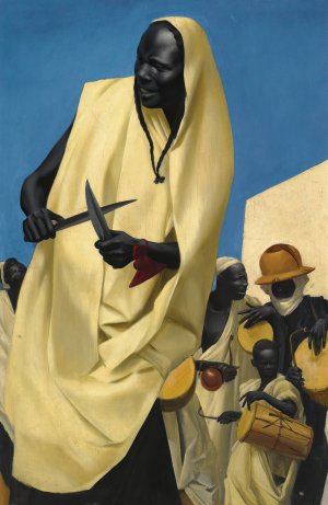 The Kuli-Kuta Dance, Niamey by Alexander Evgenievich Yakovlev Oil Painting