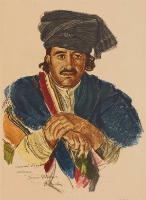 Un Notable Afghan, Guirichk by Alexander Evgenievich Yakovlev Oil Painting