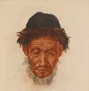 Un vieux kirghize, Peyik, Sinkiang Oil painting by Alexander Evgenievich Yakovlev