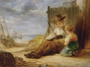 The Model Boat by Alexander George Fraser Oil Painting