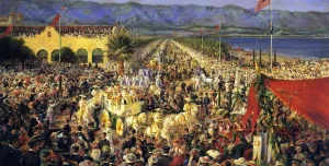 Battle of the Flowers, Fleet Festival by Alexander Harmer Oil Painting