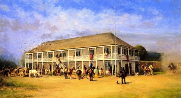 Main Product Photo of San Carlos Hotel Painting by Alexander Harmer