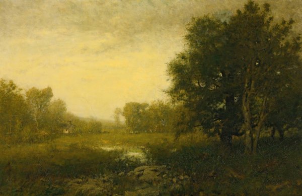A Summer Day by Alexander Helwig Wyant - Hand-Painted Oil Painting Reproduction