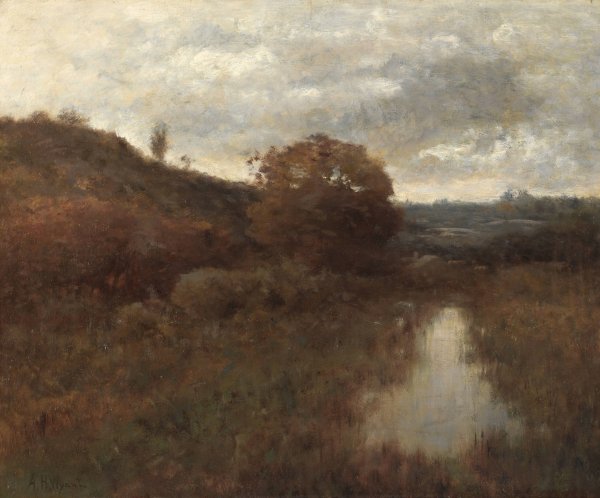 Main Product Photo of Autumn Landscape and Pool  Painting by Alexander Helwig Wyant