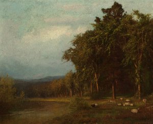 Cattle Grazing, Late Afternoon by Alexander Helwig Wyant Oil Painting