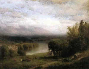 Farmhouse in a River Valley by Alexander Helwig Wyant Oil Painting