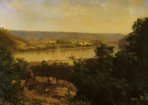 Hudson River View by Alexander Helwig Wyant - Oil Painting Reproduction