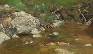 Mountain Brook; A Study by Alexander Helwig Wyant Oil Painting