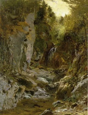 The Flume, Opalescent River, Adirondacks by Alexander Helwig Wyant Oil Painting