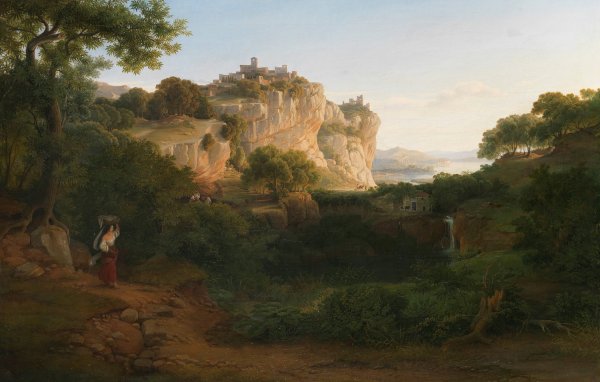 Main Product Photo of Blick auf Olevano  Painting by Alexander Herrmann