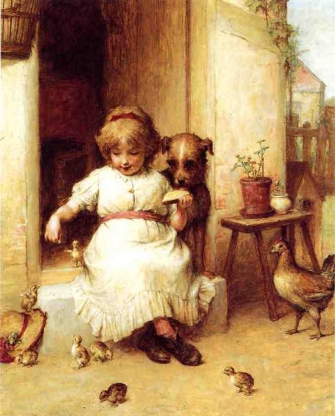 Main Product Photo of Feeding Time Painting by Alexander Hohenlohe Burr