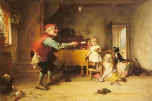 Games with Grandfather by Alexander Hohenlohe Burr - Oil Painting Reproduction