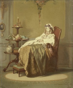 Taking a Nap by Alexander Hugo Bakker Korff Oil Painting