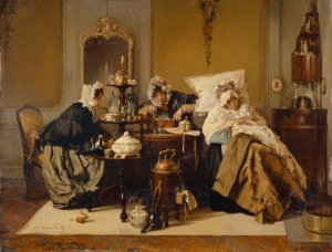 The Sick Woman by Alexander Hugo Bakker Korff Oil Painting