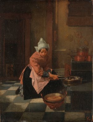 The Waffle Maker by Alexander Hugo Bakker Korff Oil Painting