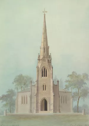 Church of the Holy Apostles, New York City by Alexander Jackson Davis Oil Painting