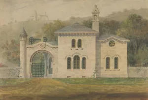 Gate Lodge for Amos G. Hull, Newburgh, New York by Alexander Jackson Davis Oil Painting