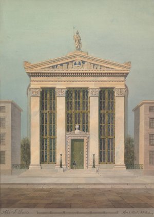 Study for the Astor Library, New York by Alexander Jackson Davis Oil Painting