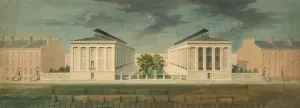 Unexecuted Design for Cross-Block Terrace Development by Alexander Jackson Davis Oil Painting