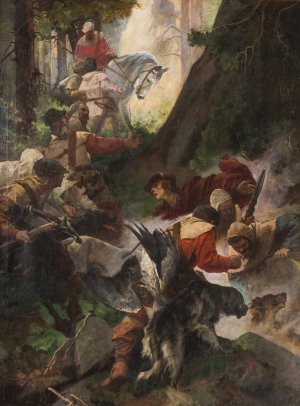 The Discovery of Hot Springs by Charles IV by Alexander Jakesch Oil Painting