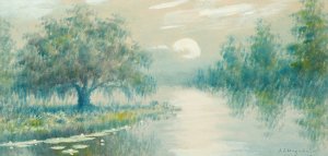 Marsh Landscape Oil painting by Alexander John Drysdale
