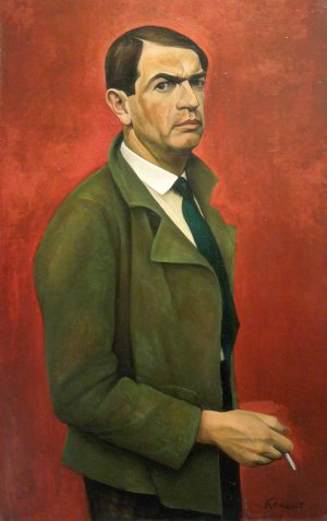 Self-Portrait by Alexander Kanoldt Oil Painting