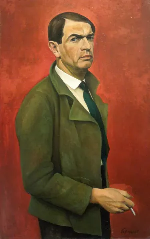 Self-Portrait by Alexander Kanoldt Oil Painting