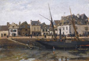 View Of Concarneau by Alexander Karlovich Beggrov Oil Painting