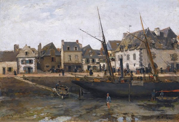 View Of Concarneau  by Alexander Karlovich Beggrov - Hand-Painted Oil Painting Reproduction