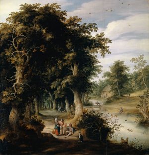 River Landscape with Oak Forest by Alexander Keirincx Oil Painting