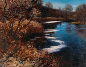 An Oxbow Lake, Brixen by Alexander Koester Oil Painting