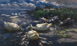 Enten, Reichenau by Alexander Koester Oil Painting
