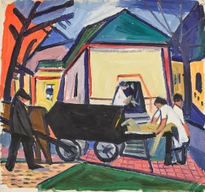 Cart by Alexander Konstantinovich Bogomazov Oil Painting