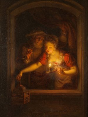 A Woman with a Burning Candle by Alexander Laureus Oil Painting