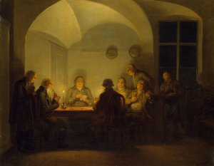 Card Players by Alexander Laureus Oil Painting