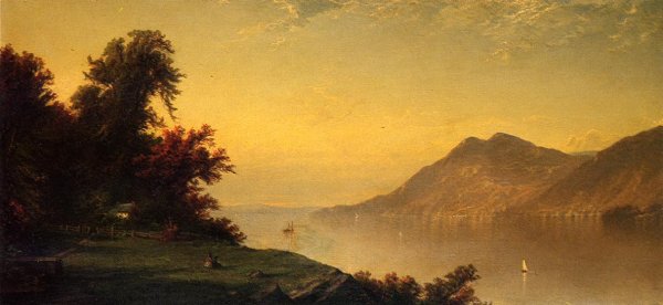 Hudson River at West Point by Alexander Lawrie - Hand-Painted Oil Painting Reproduction