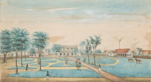 Gezicht op de suikerplantage Catharina Sophia by Alexander Ludwich Brockmann Oil Painting