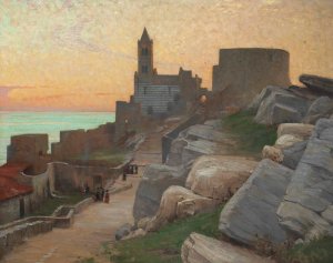 San Pietro, Portovenere, Tuscany by Alexander Mann Oil Painting
