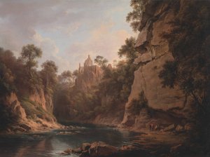 Hawthornden Castle, near Edinburgh by Alexander Nasmyth Oil Painting