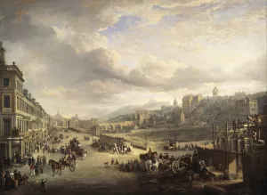 Princes Street with the Commencement of the Building of the Royal Institution by Alexander Nasmyth Oil Painting