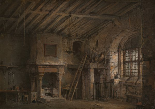 Stage Design for Heart of Midlothian; The Tolbooth  by Alexander Nasmyth - Hand-Painted Oil Painting Reproduction