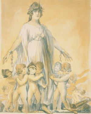 Liberty, freed, humanity's need! by Alexander O. Levy Oil Painting