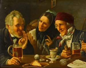 The Gossipers by Alexander Petrovich Lukutin Oil Painting