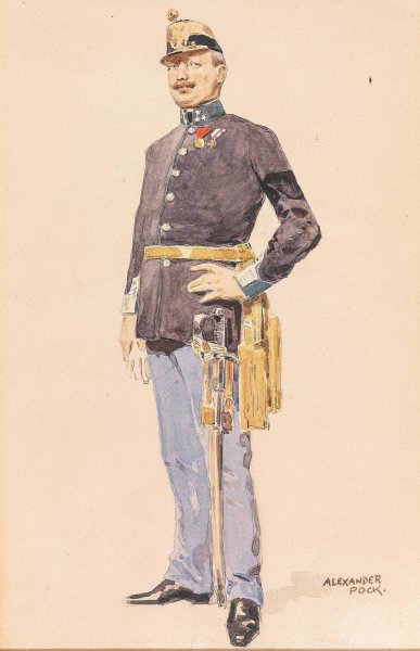 Offizier by Alexander Pock - Hand-Painted Oil Painting Reproduction