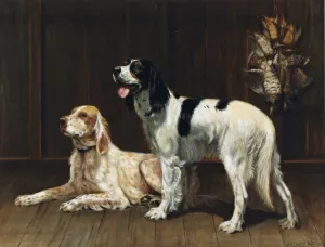 A Pair of Setters by Alexander Pope Oil Painting