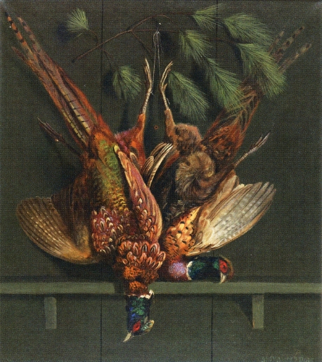 Hanging Pheasants by Alexander Pope - Hand-Painted Oil Painting Reproduction