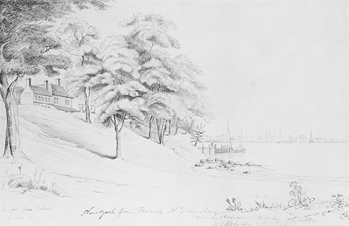 New York from Hobuck by Alexander Robertson - Hand-Painted Oil Painting Reproduction