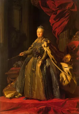 Portrait of Catherine II by Alexander Roslin - Oil Painting Reproduction